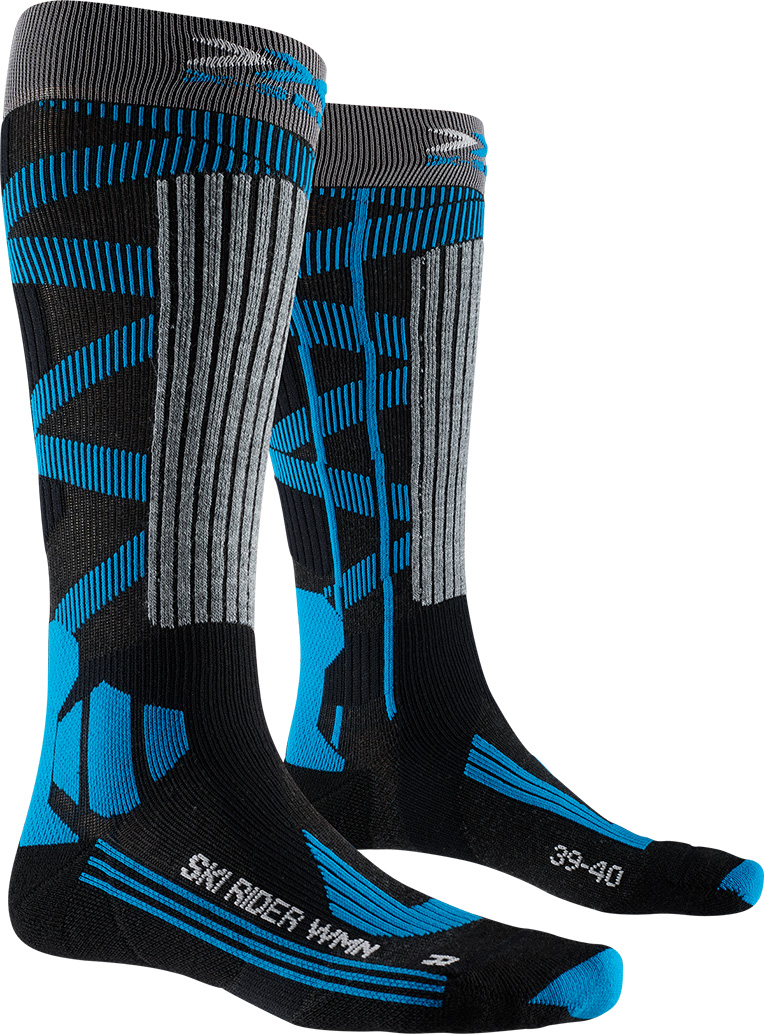 X-Socks Ski Rider 4.0 W (Dark Grey Melange/Blue)